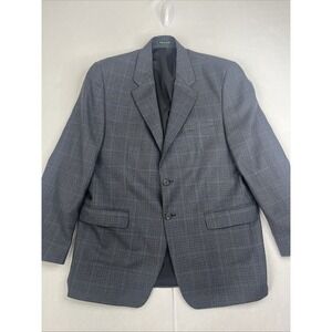 Lauren Ralph Lauren 2-Button Blazer Size 42R Gray Houndstooth Plaid